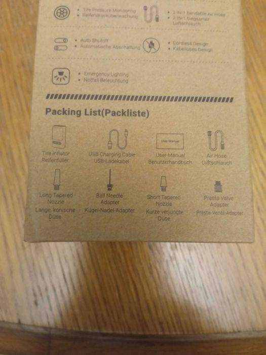 Przenośny kompresor akumulatorowy pompka rowerowa samochodowa