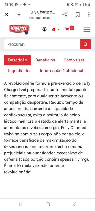 Pré workout Hammer Nutrition