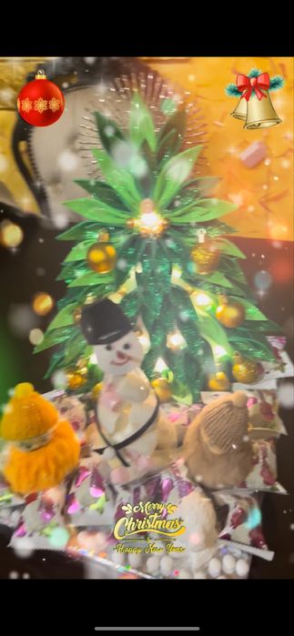 Цікаві, яскраві, новорічно-різдвяні подарунки з цукерок