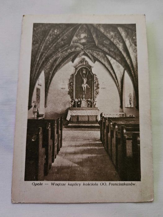 Stara pocztówka Opole wnętrze kaplicy kościoła OO. Franciszkanów