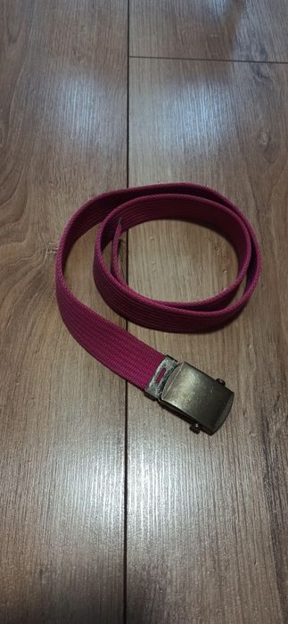 Pasek różowy srwbrna klamra postarzana