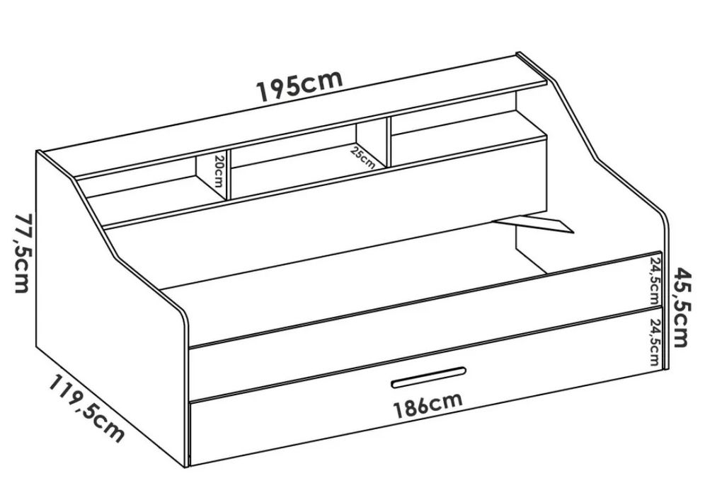 Cama individual com gavetão grande (como nova)