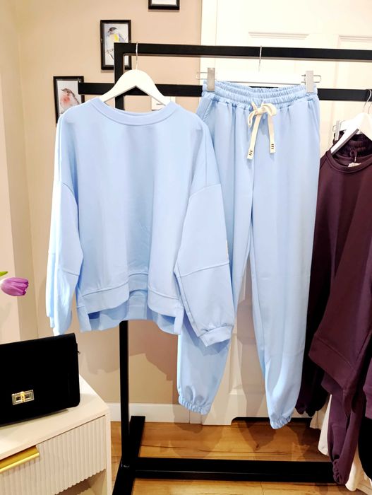 Dres damski masełko błękitny oversize S/M/L/XL baby blue