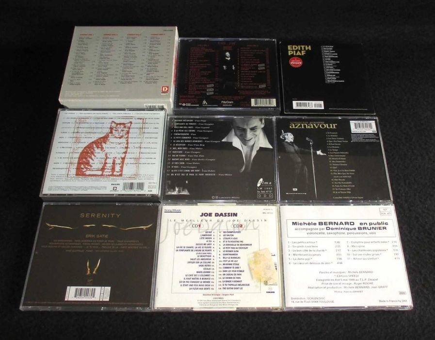 Conjunto de CD Música Francesa Piaf Dassin Aznavour Brassens