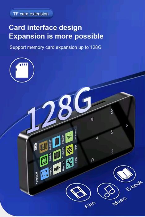 MP3-MP4 плеер 8GB+Micro SD,FM Radio,Bluetooth,EBook, диктофон,видео
