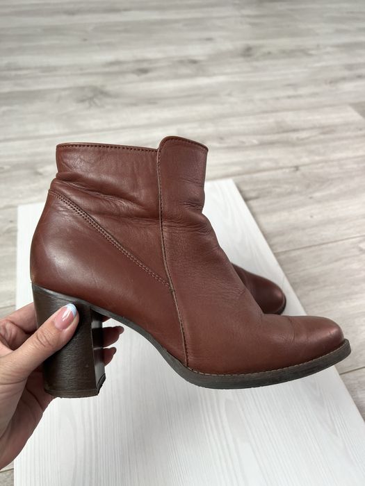 Brązowe skórzane ocieplane botki Acord Lavorazione Artigiana 39