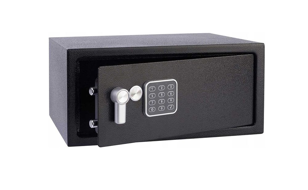 SOLIDNY Sejf na laptopa dokumenty SZYFR KOD elektroniczny kasa MOCNY
