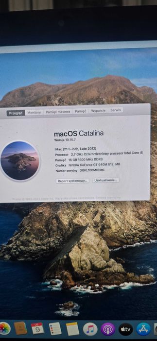 iMac 21.5 cala 2012. I5 2.7Ghz 16Gb ramu 512Gb. Super stan