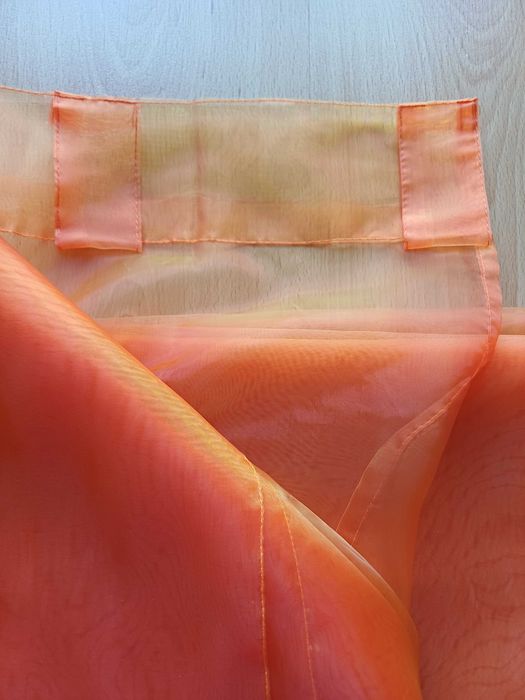 Conjunto 2 cortinados em organza laranja