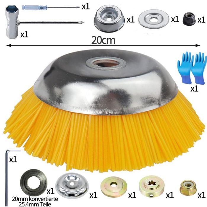 Anyingkai Nylonowa szczotka do chwastów, nylonowa, 25,4 mm, do podkasz