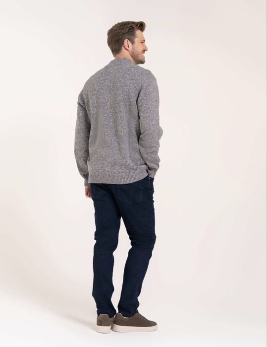 Sweter męski kardigan na zamek szary M