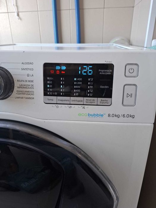 Máquina de Lavar e Secar Roupa Samsung EcoBubble 8/6 kg