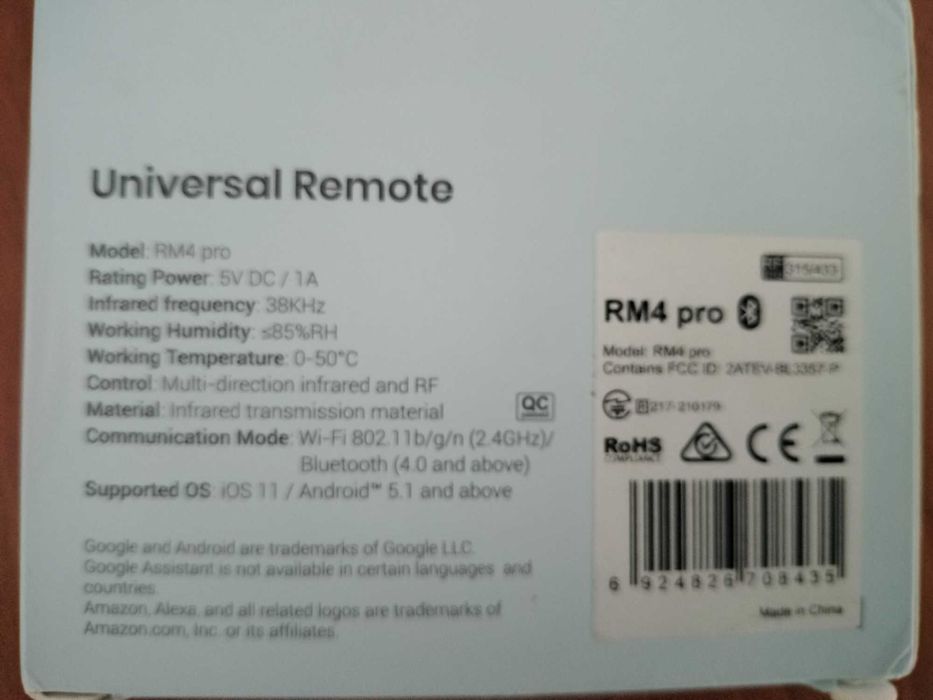 Universal remote RM4 pro