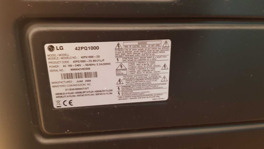 Sprzedam TV LG 42 plazma (opis)