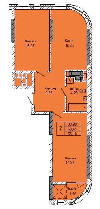 Топ ціна. Продаж 2-к квартири 65 м Миколайчука 38-Орлика. р-Топольна - Вид 3
