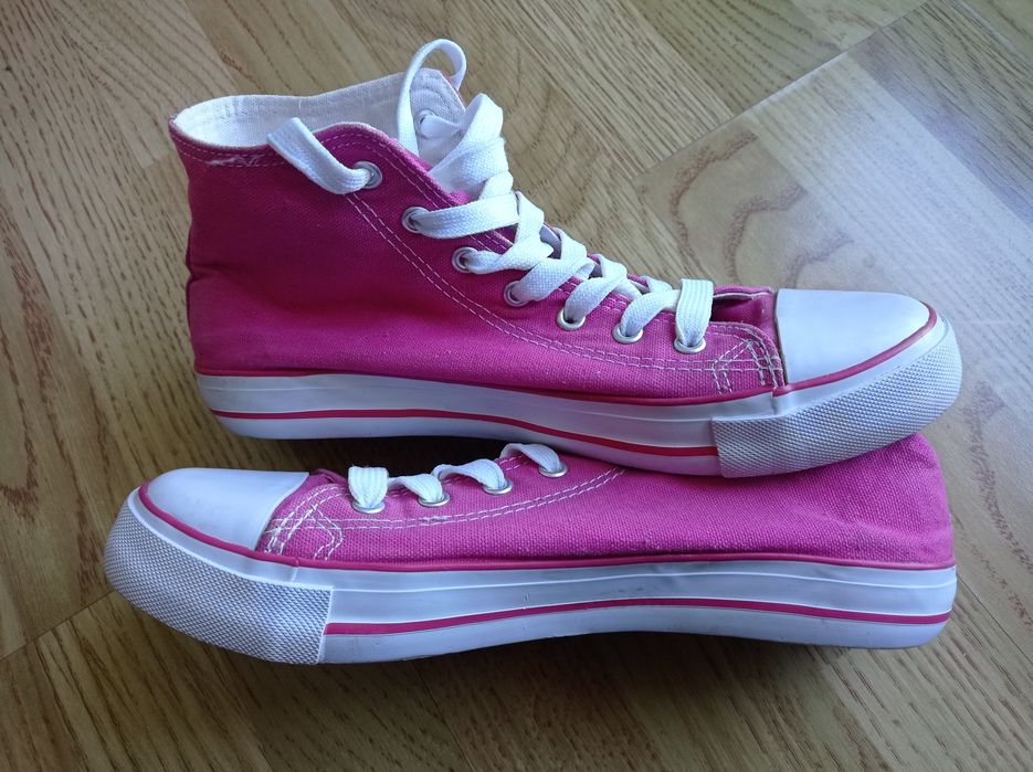 Trampki,buty, różowe,wysokie, 41,stan bdb,jak converse