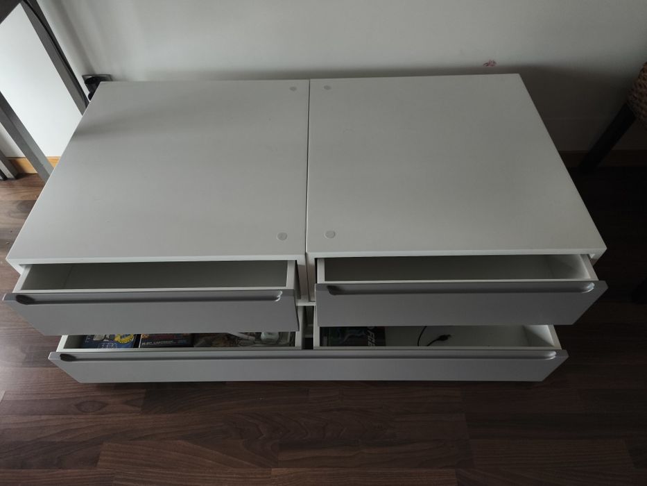 Módulos com gavetas cinzento e branco