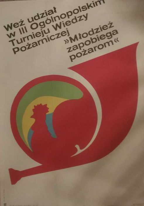 Plakat Turniej wiedzy Straż Pożarna PRL