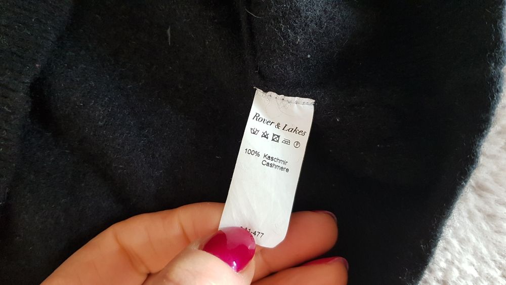 Rover&Lakes Golf Sweter kaszmirowy 38 M 100% Kaszmir Czarny
