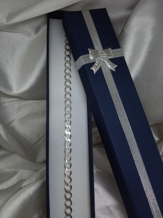 Srebrna bransoletka Pancerka, próba 925, długość 22 cm