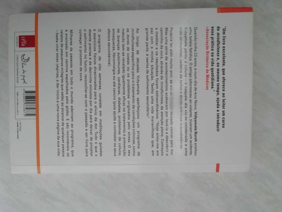 Livro Mindfulness Para a Saúde-Vidyamala Burch, Dan Penman
