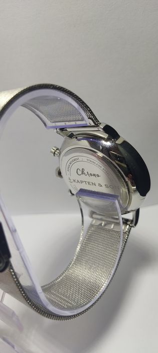*29*Kapten & Son Zegarek analogowy 'Chrono Small Silver Mesh'