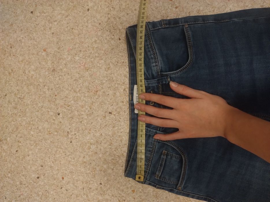 Jeansy rurki skinny dopasowane z wysokim stanem basic klasyczne przyle
