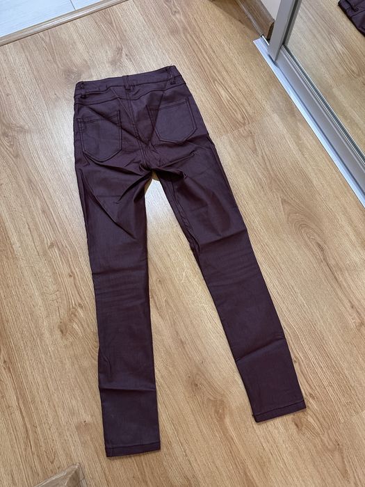 Spodnie skórzane C&A bordo