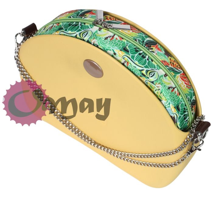 Limonkowy organizer OBAG MOON LIGHT kwiaty 2 kieszenie wkład OMAY