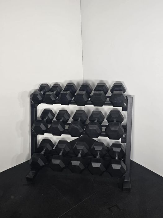 Zestaw Hantli Hex od 12.5 do 30 kg ze stojakiem