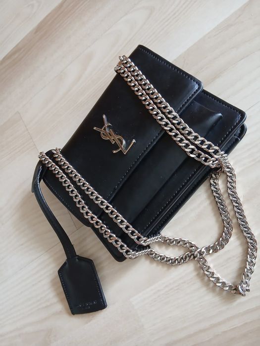 YSL Saint Laurent Sunset mała czarna torebka