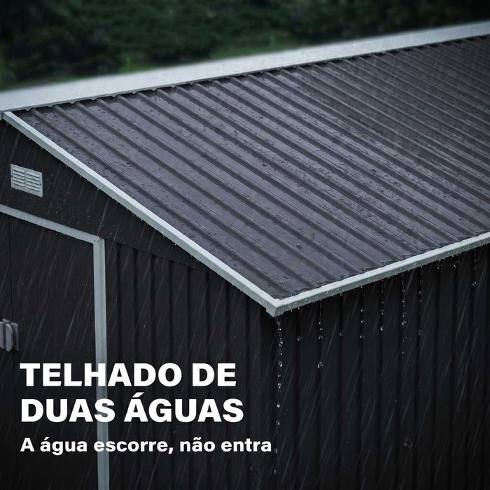 Anexo metálico de jardim com 4 janelas e base reforçada