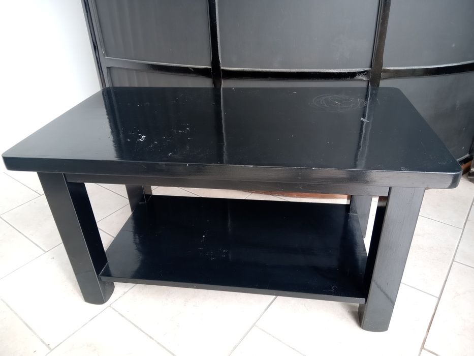 Mesa de Centro (madeira maciça) pintada preto