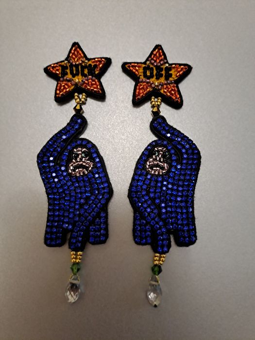 Серьги из бисера ручная работа