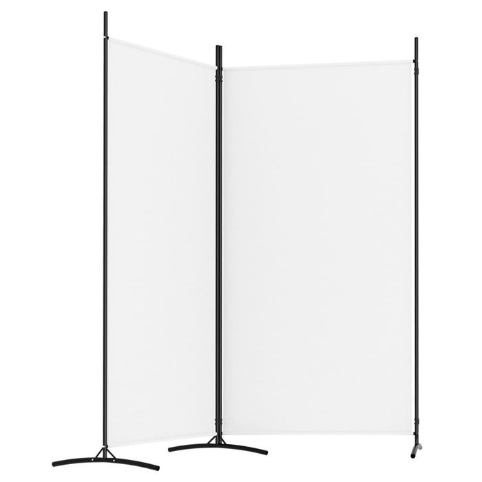 vidaXL Parawan 2-panelowy, biały, 175x180 cm, tkanina