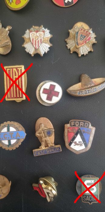 Pins antigos desporto, localidades marcas