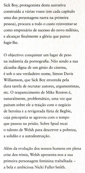 Livro Porno de Irvine Welsh, continuação de Trainspotting - tradução portuguesa  [Portes Grátis]