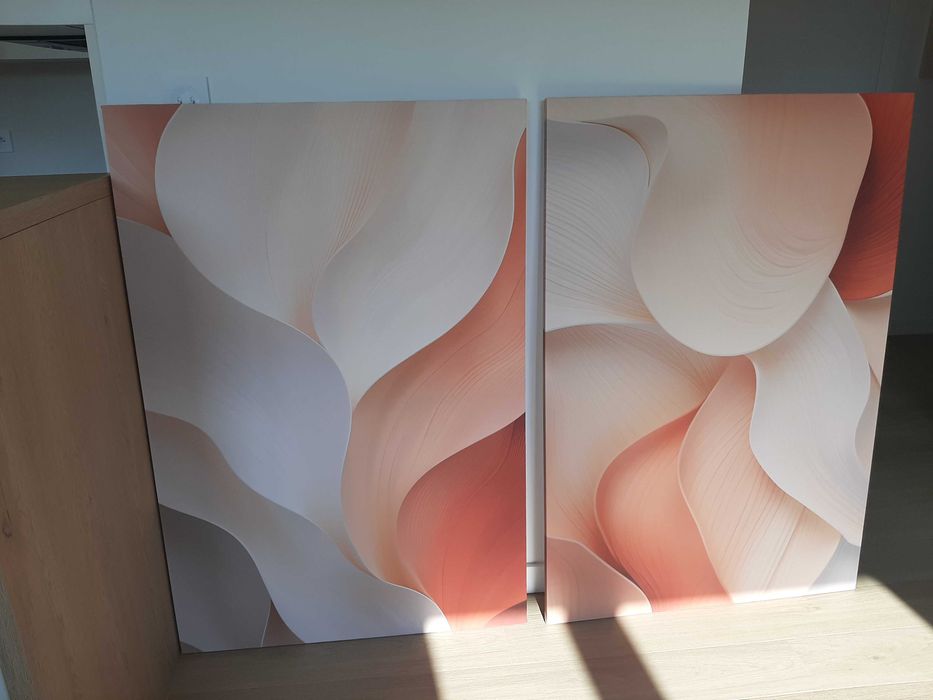 Obraz na eko-płótnie komplet 2 abstrakcyjnych obrazów 120 x 80 cm