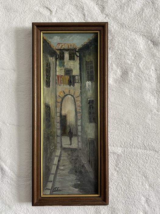 Pintura a óleo sobre tela Viela antiga