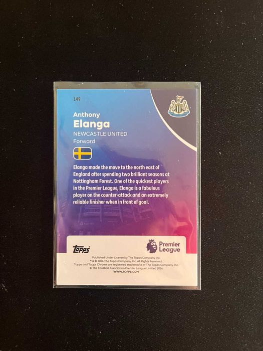 Anthony Elanga – Newcastle United – Cartão Base Premier League