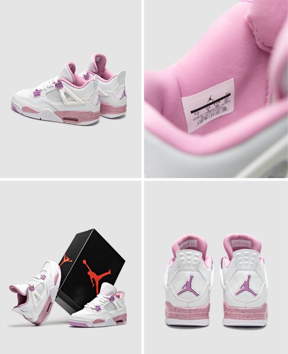 Nike air jordan 4 retro р36-45 Black,white,grey,purple