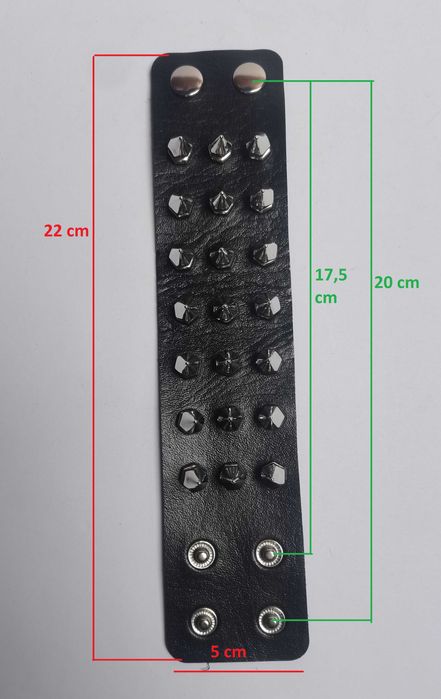 Pieszczocha, bransoletka: 3-rzędowe kolce stożki (metal, gothic, punk)