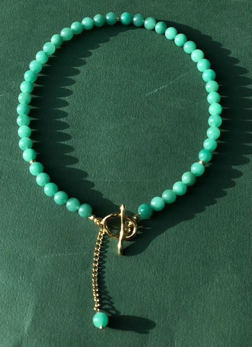 Витончене намисто з зеленого авантюрину "М’ятна свіжість"