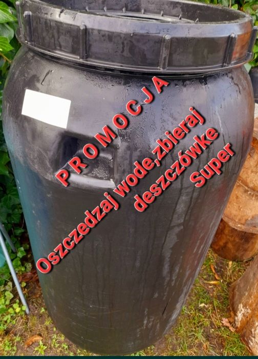 Ptomocja ,,Beczka 220 l,kolor szary, czarny,stan extra po środku spoży