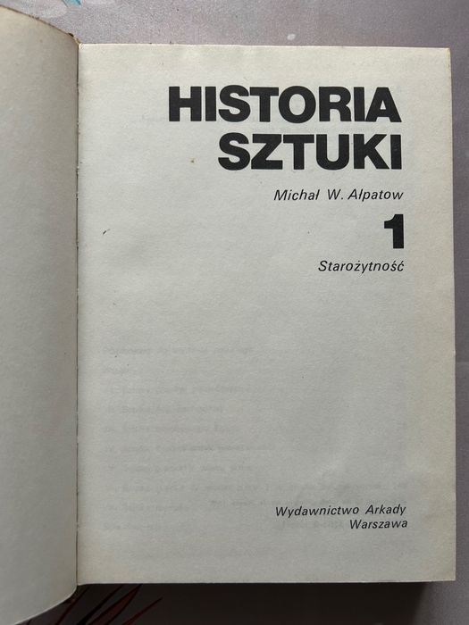 Historia sztuki 4 tomy Michał W. Ałpatow