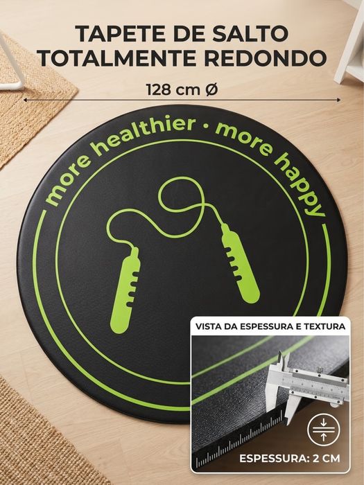 Tapete de desporto de alta densidade XL - 128 cm diâmetro - interior e exterior.