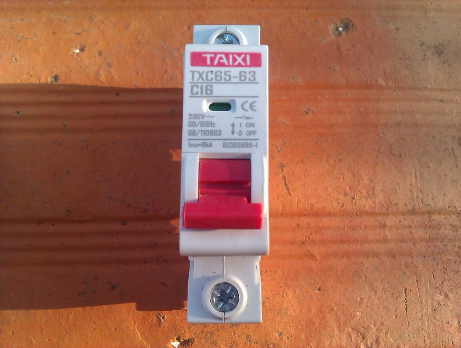 Disjuntor elétrico TAIXI, 16A/20A, uso doméstico ou industrial, 1 polo