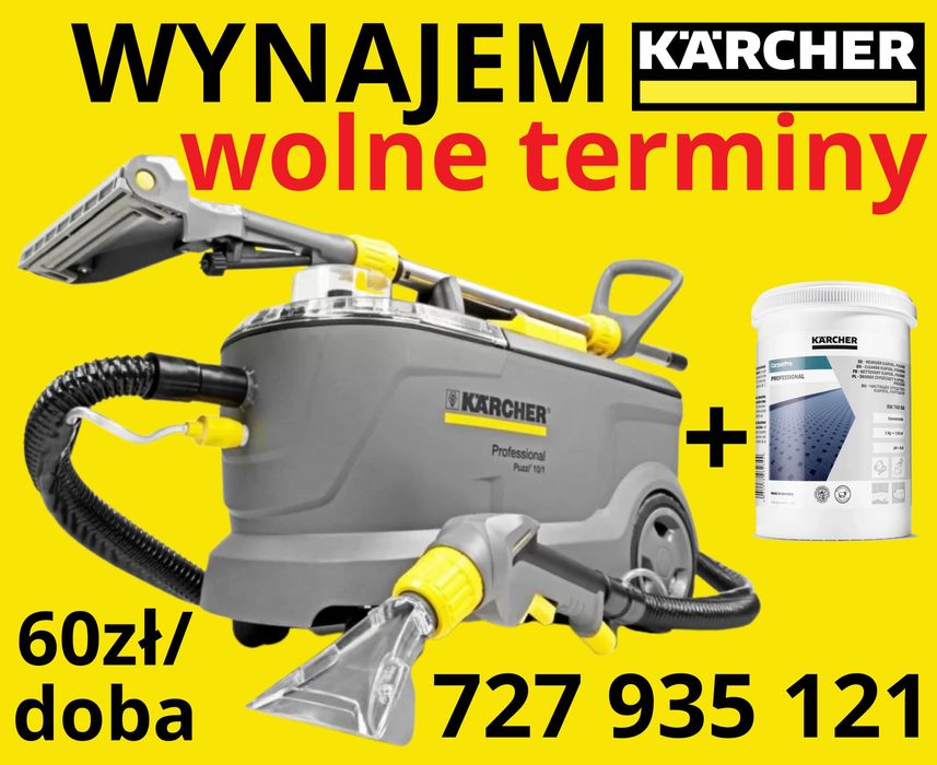 WYNAJEM odkurzacza piorącego do tapicerek dywanów KARCHER PRO +proszek