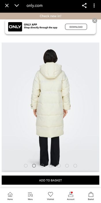 NOWA Kurtka Płaszcz ONLY Puchowa zimowa OVERSIZE XS S ECRU BIALA