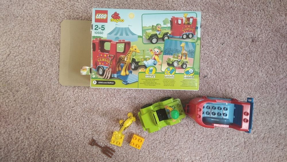 Lego Duplo 10550 Cyrk klocki, klaun, żyrafa, przyczepa zoo